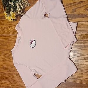 Hello Kitty Ribbed Crop Top - Girls Large